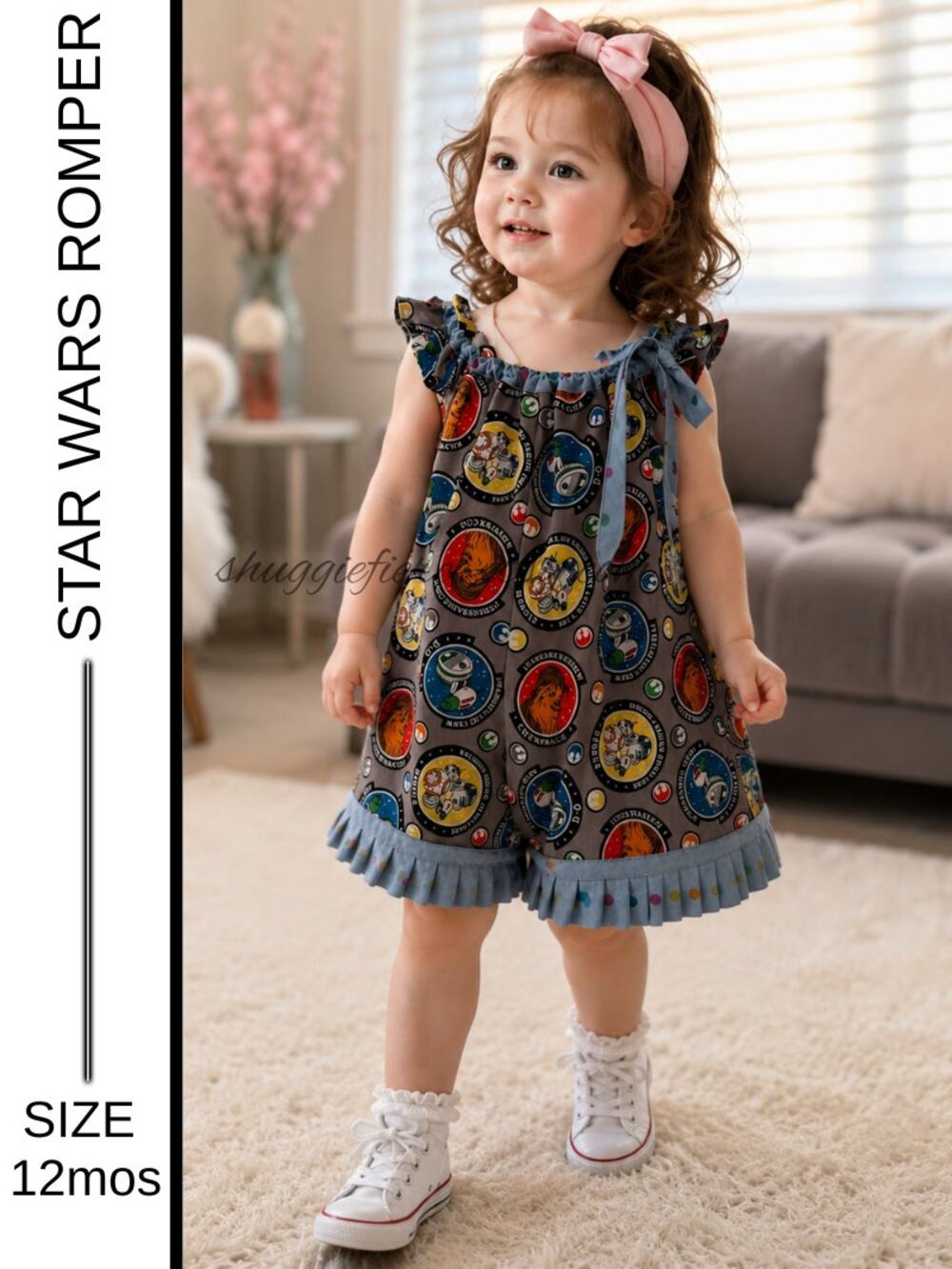 ✨Shuggie Fierce Handmade Star Wars Baby Romper – Size 12 Months | One-of-a-Kind✨